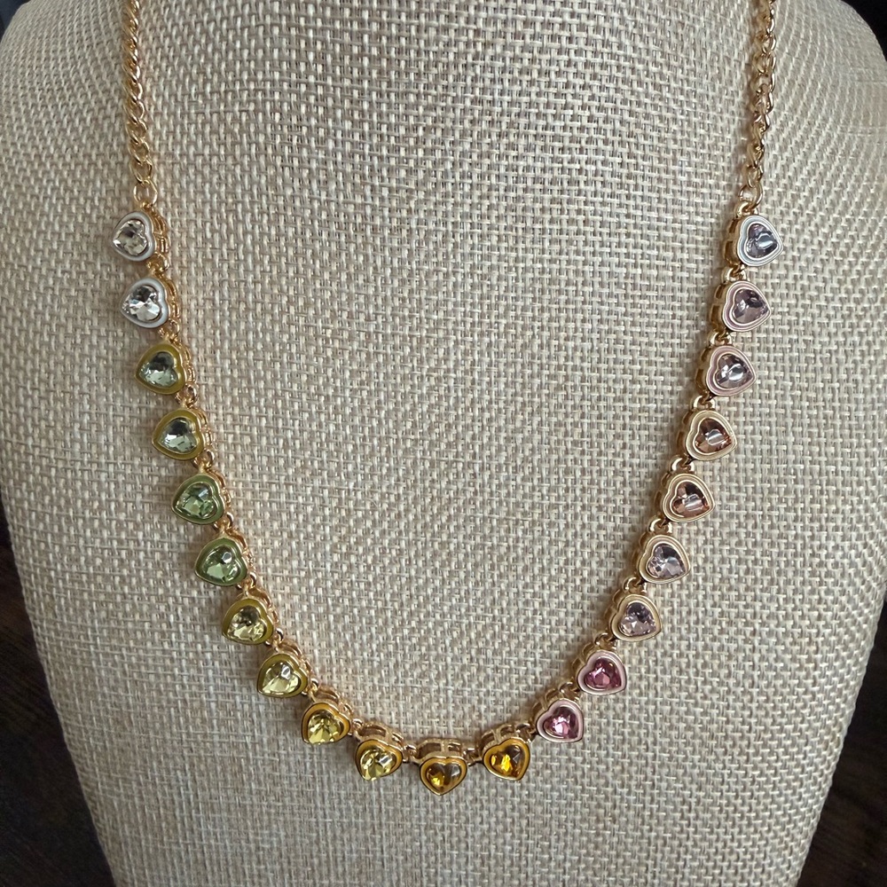 Park Lane February Sparkle Box - Gold Heart Necklace with Multicolor Accents